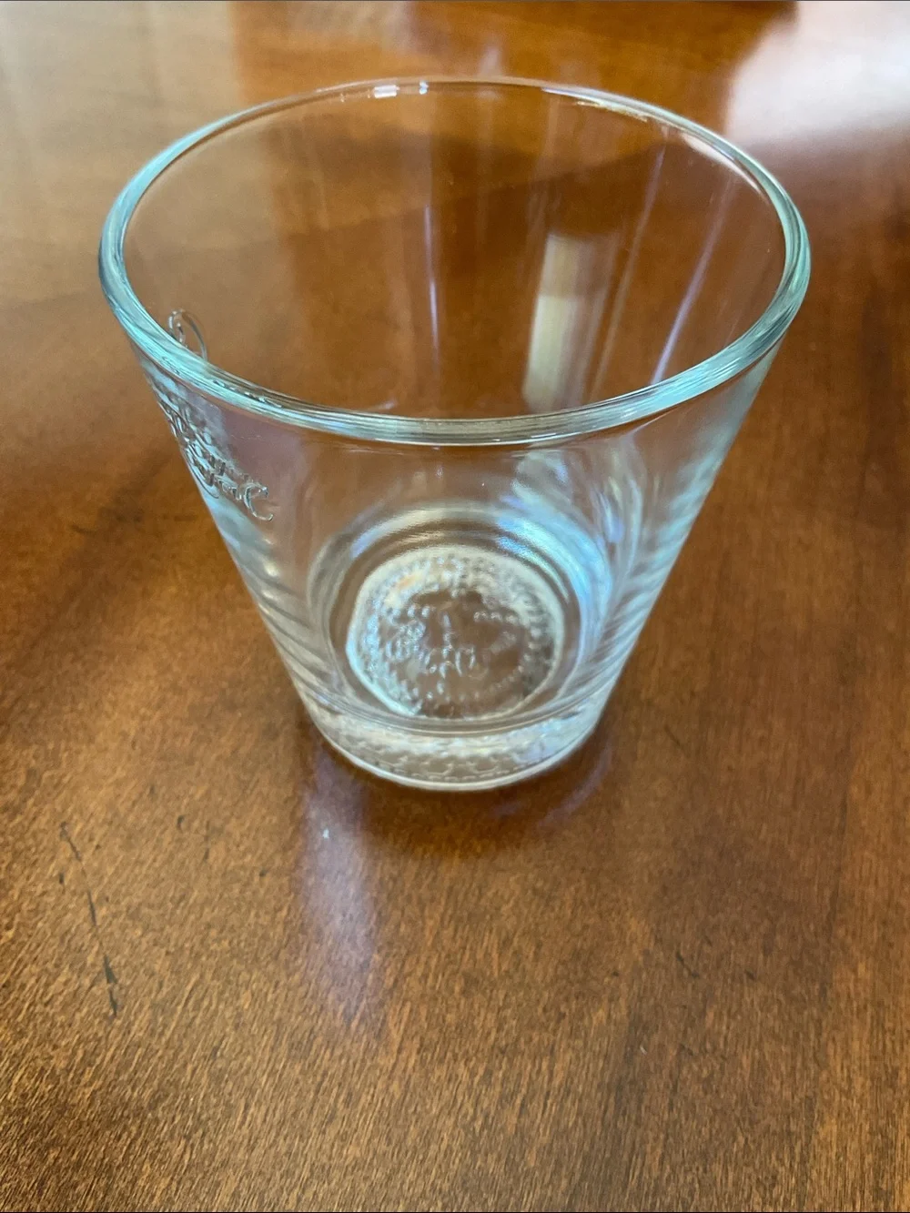 Crown Royal Embossed Lowball Rock Glass Heavy Bottom